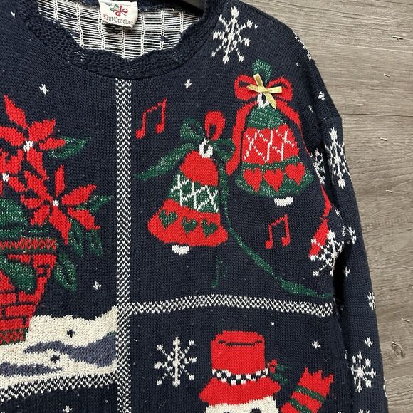 Vintage Festive Nutcracker Ugly Christmas Party Sweater Size Oversized Medium - Picture 5 of 10